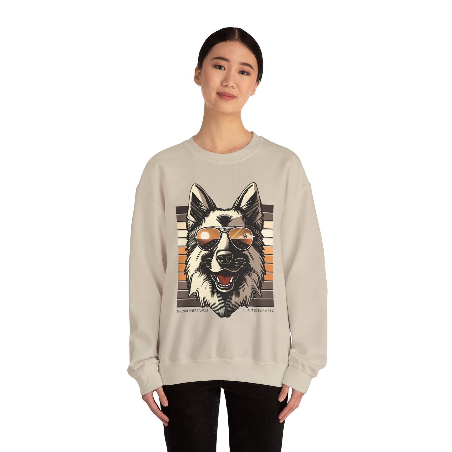 Women's Unauthorized Morale Sweatshirt | Retro Cool GSD Crewneck | Dog Lover Gift | Casual Wear