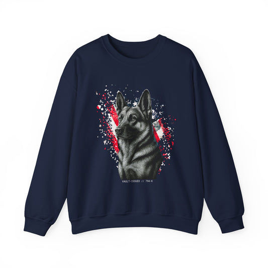 Men's Guardian Sweatshirt | Patriotic GSD Crewneck | German Shepherd Lover Gift | American Flag Shirt