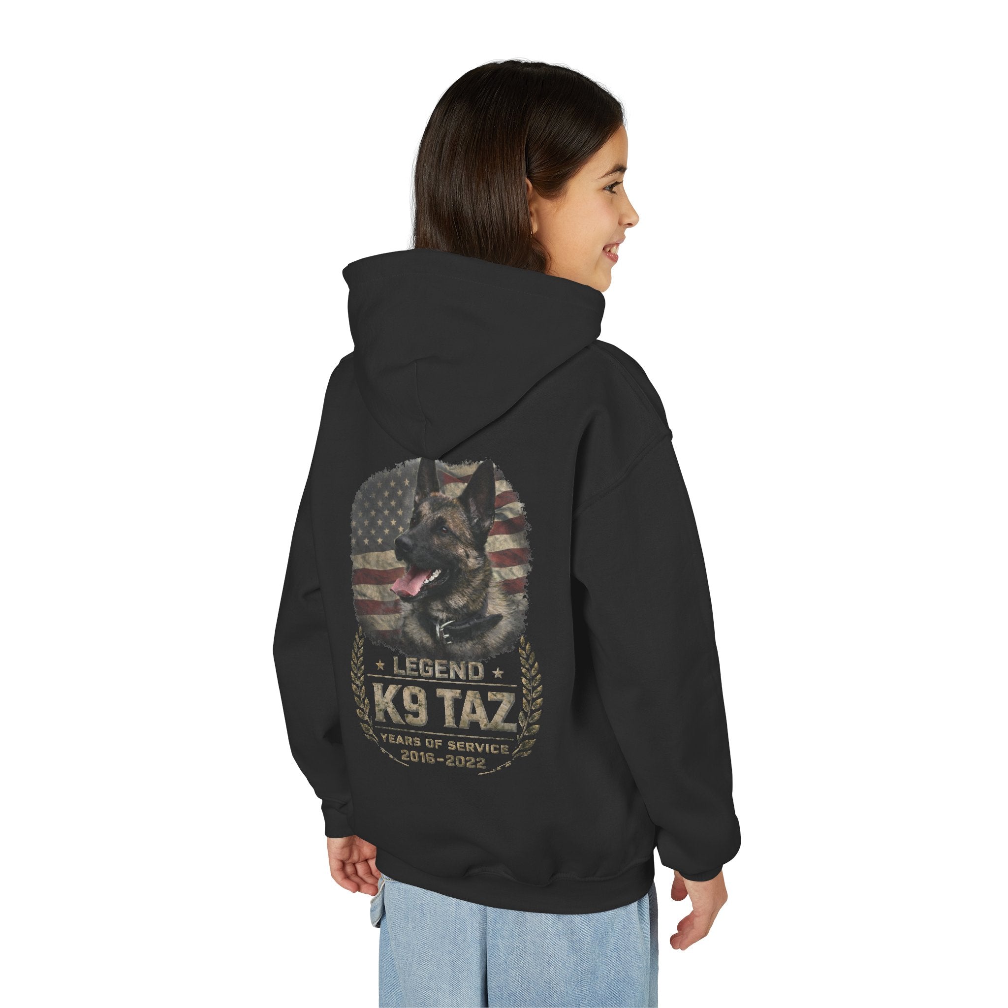 Youth "Legendary Grit" Tribute Hoodie | Retired Police Dog Sweatshirt | K9 Taz