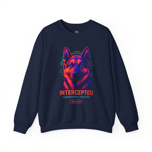 Women's Intercepted Sweatshirt | Bold GSD Crewneck | German Shepherd Lover Gift