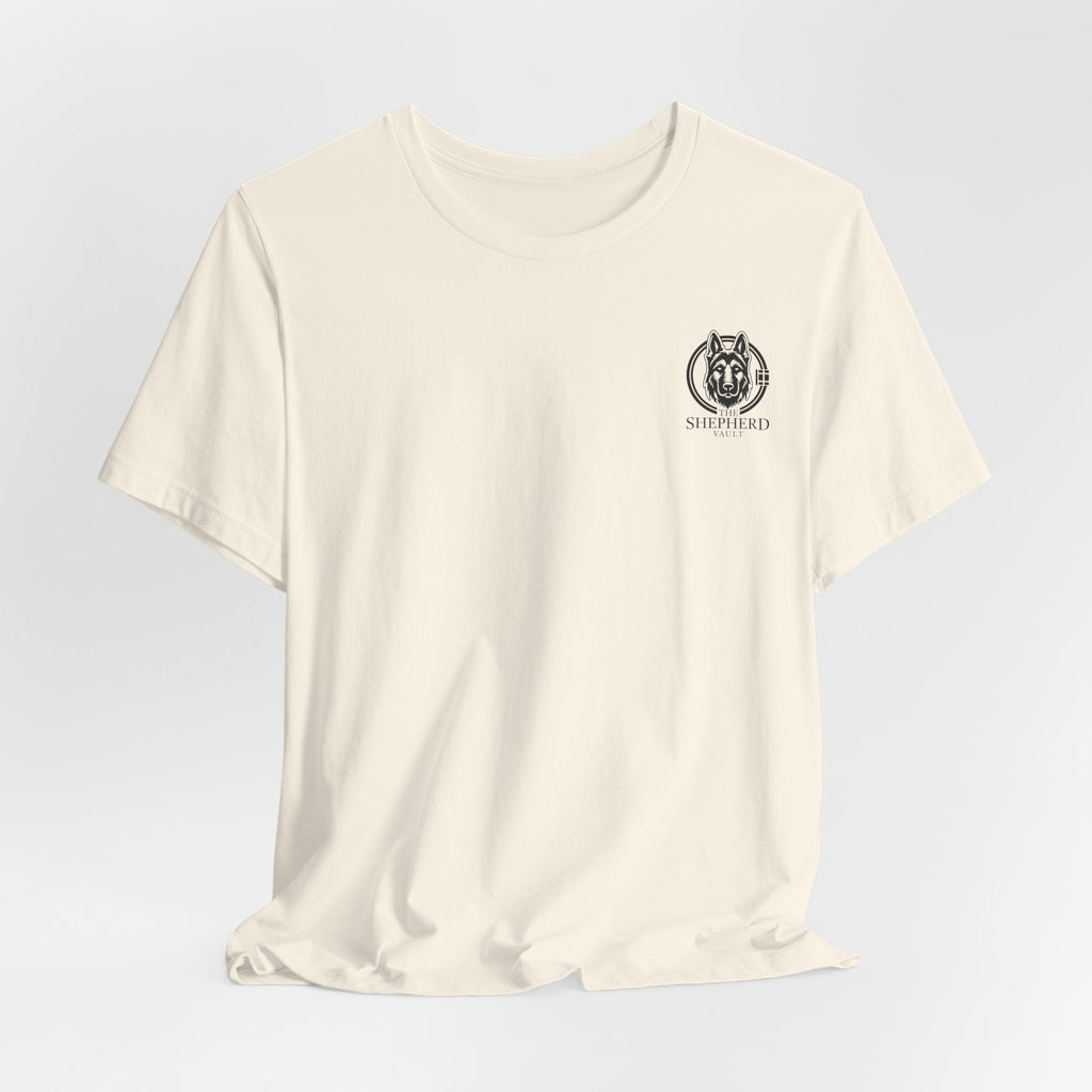 Men's Shepherd Tee | Bold Vertical 'SHEPHERD' with GSD Design