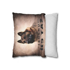 The "Legend Among Us" Square Pillowcase: Standing Watch So Others Can Rest Easy | K9 Taz