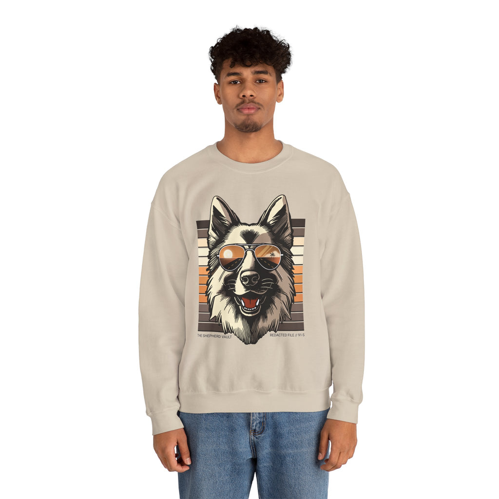 Men's Unauthorized Morale Sweatshirt | Retro Cool GSD Crewneck | Dog Lover Gift | Casual Wear