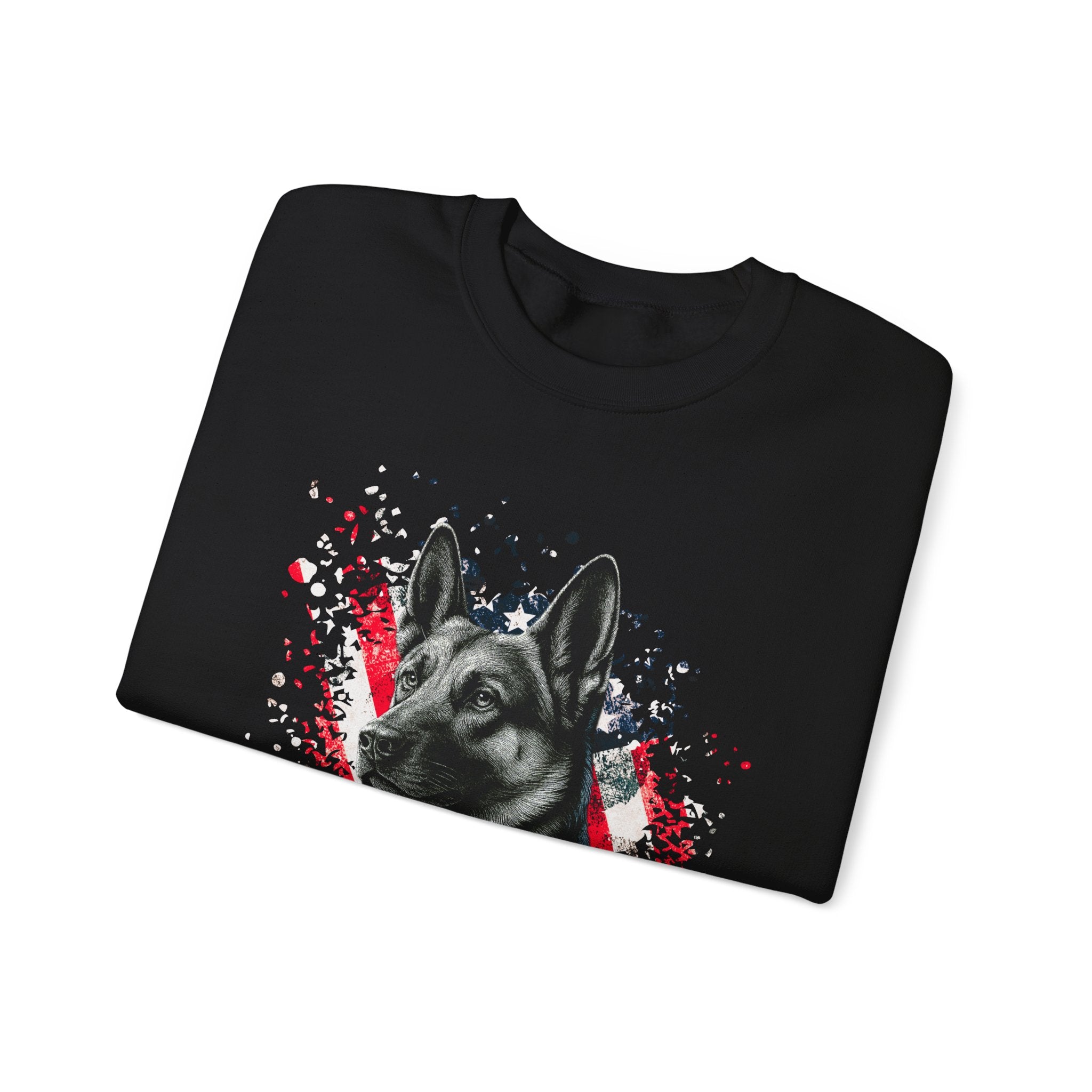 Men's Guardian Sweatshirt | Patriotic GSD Crewneck | German Shepherd Lover Gift | American Flag Shirt