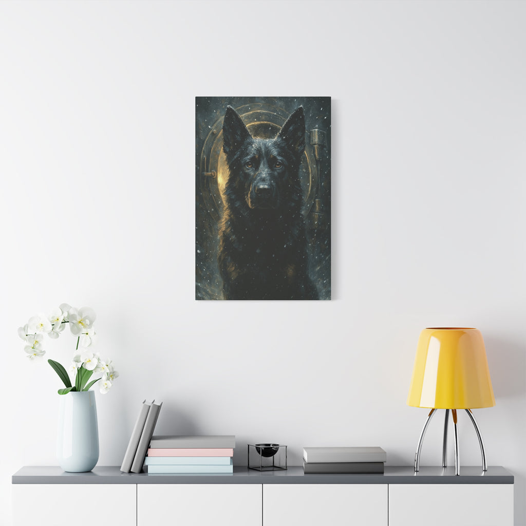 THE SENTINEL | Black GSD Wall Canvas