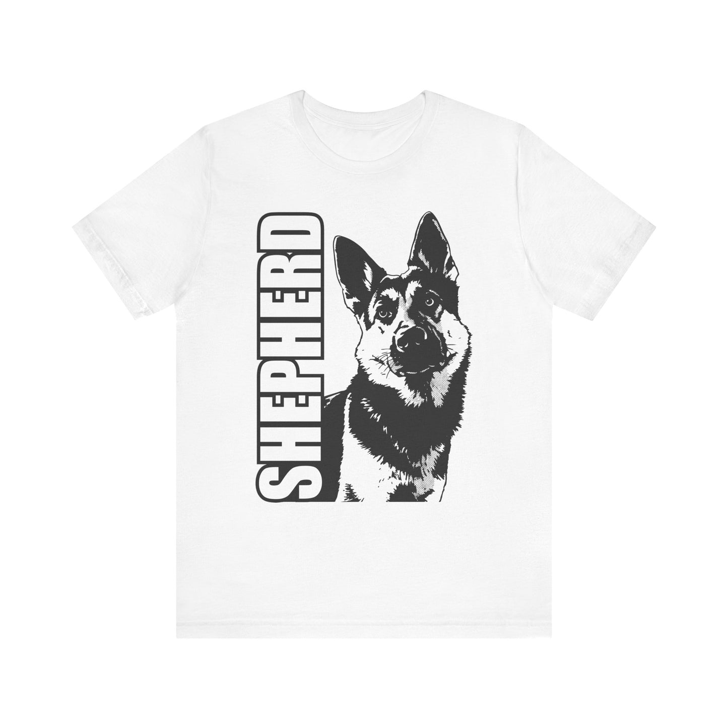 German Shepherd T-Shirt — Vertical 'Shepherd' Graphic Tee for Dog Lovers