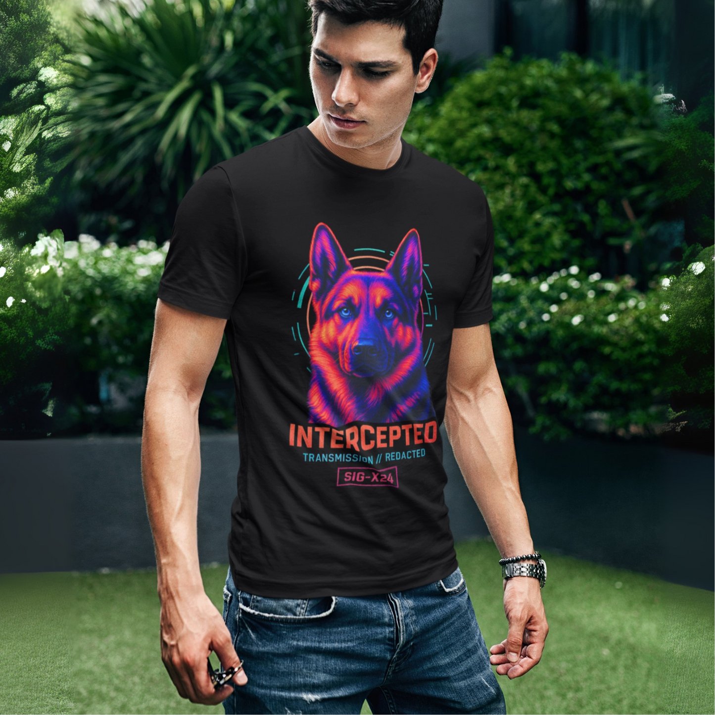 Men’s Intercepted Tee | German Shepherd Graphic T-Shirt | Tactical Design