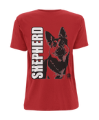 Women's Shepherd Tee | Bold Vertical 'SHEPHERD' with GSD Design