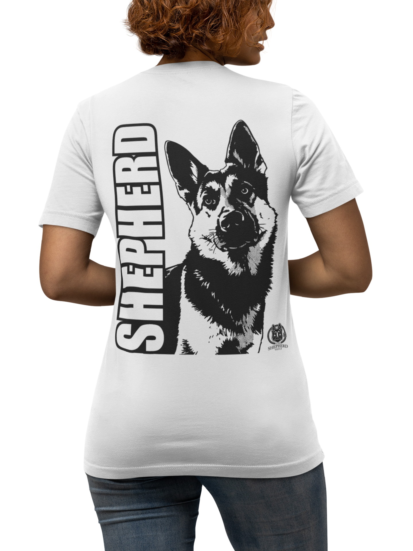 Women's Shepherd Tee | Bold Vertical 'SHEPHERD' with GSD Design