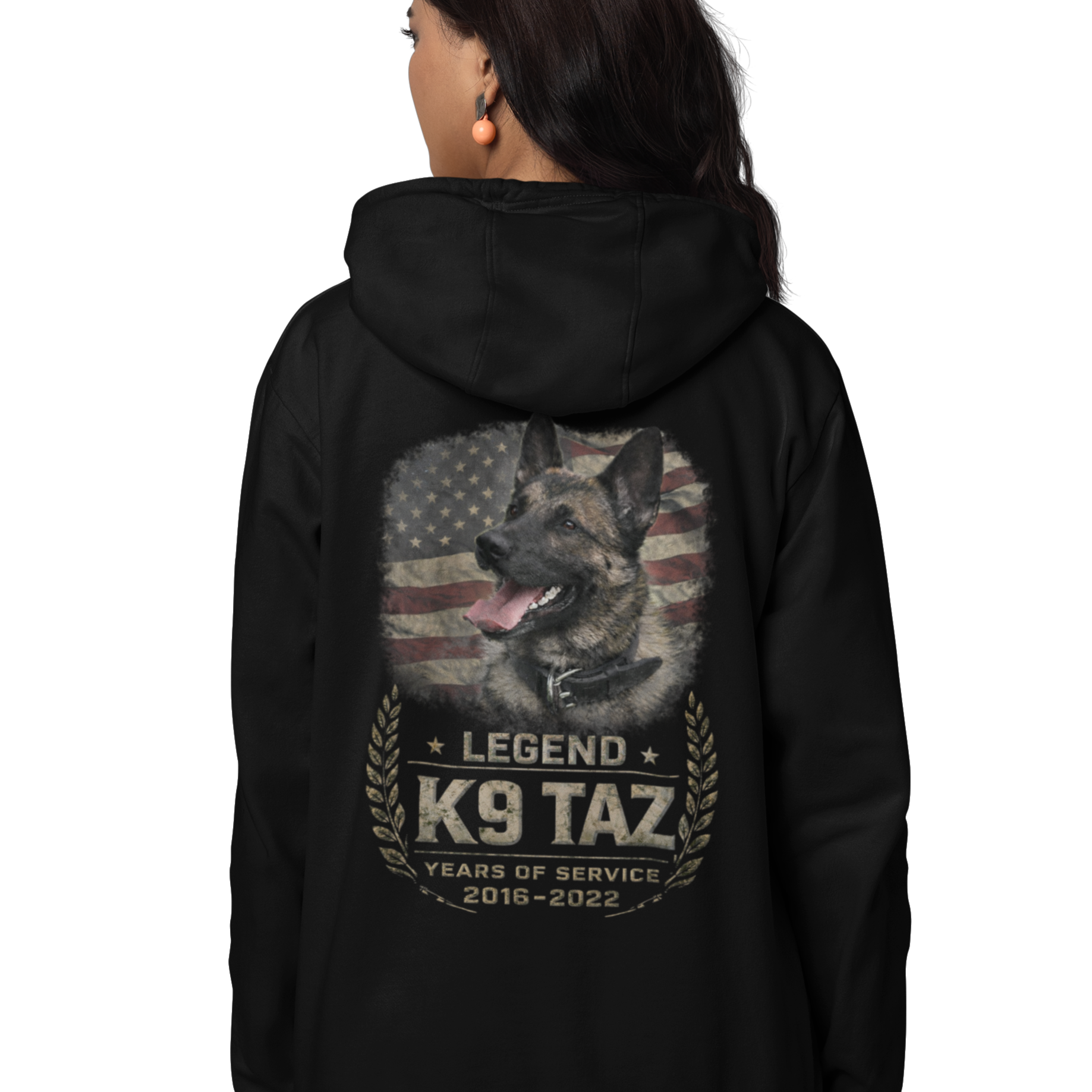 Women's "Legendary Grit" Fleece Hoodie | Retired Police Dog Tribute Hoodie | K9 Taz