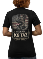 Women's "Legendary Grit" Tee | Retired Police Dog Tshirt | K9 Taz