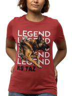 Women's “Legend In Motion” T-Shirt: Wear Your Support, Share the Story | K9 Taz