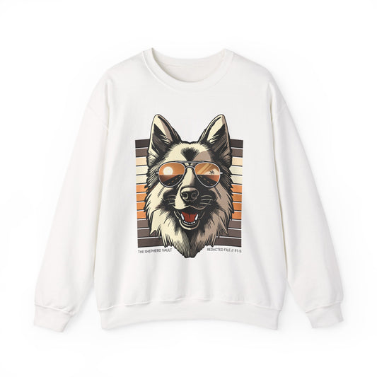 Men's Unauthorized Morale Sweatshirt | Retro Cool GSD Crewneck | Dog Lover Gift | Casual Wear