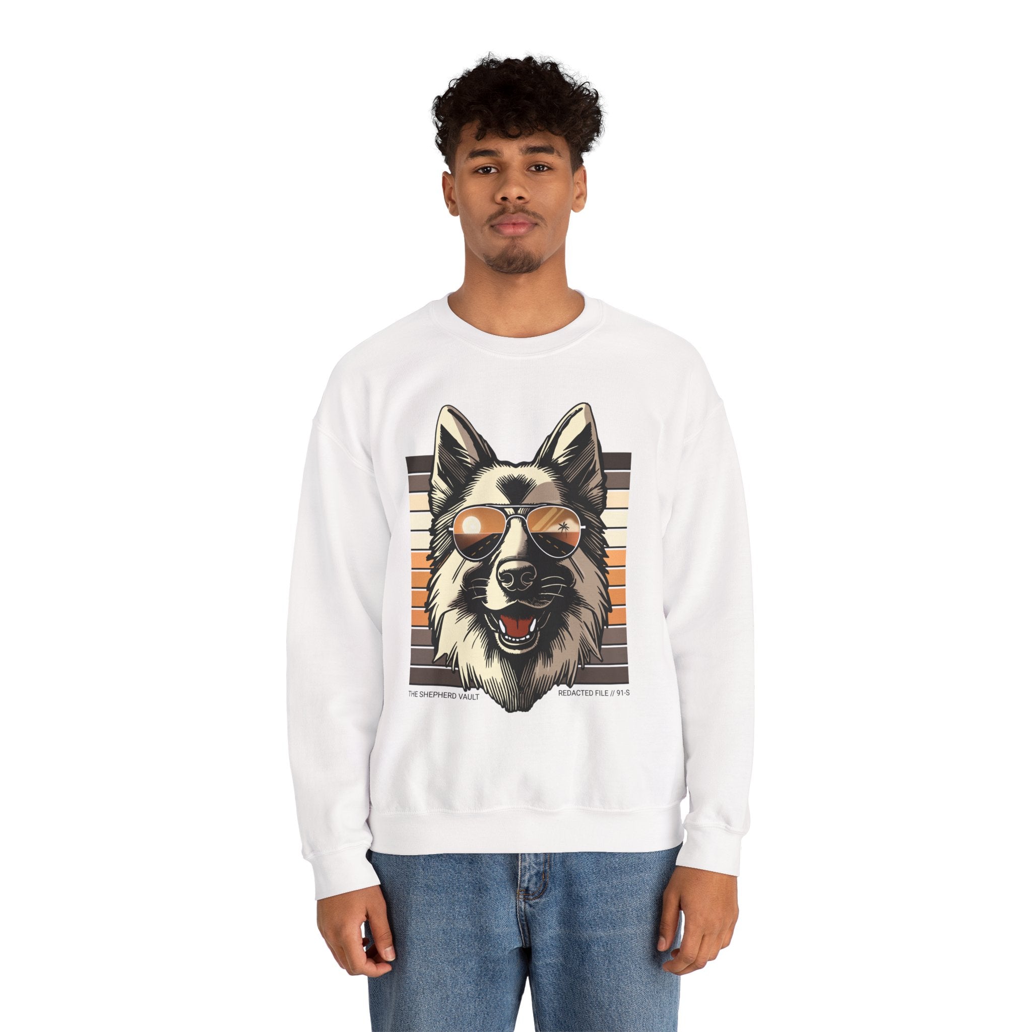 Men's Unauthorized Morale Sweatshirt | Retro Cool GSD Crewneck | Dog Lover Gift | Casual Wear