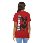 Women's Shepherd Tee | Bold Vertical 'SHEPHERD' with GSD Design