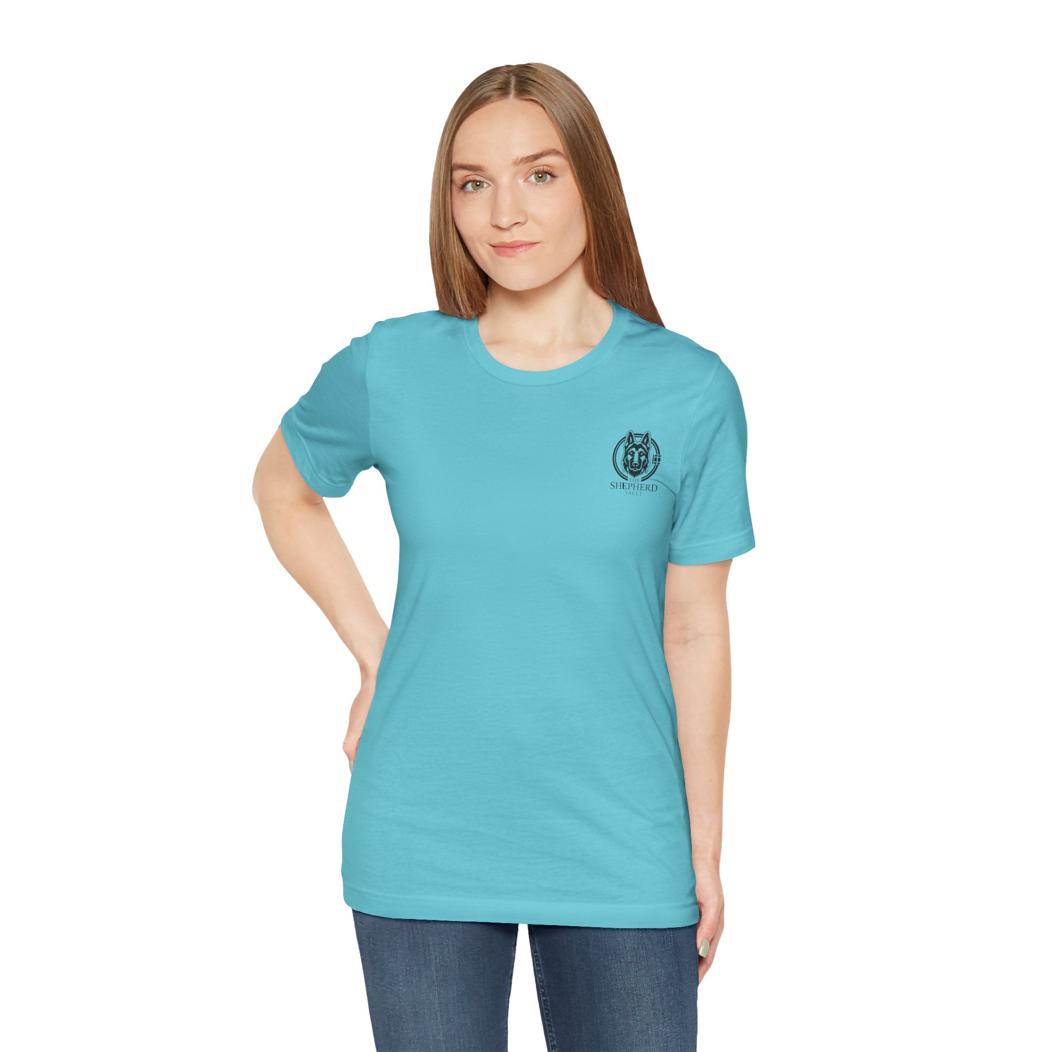 Women's Shepherd Tee | Bold Vertical 'SHEPHERD' with GSD Design