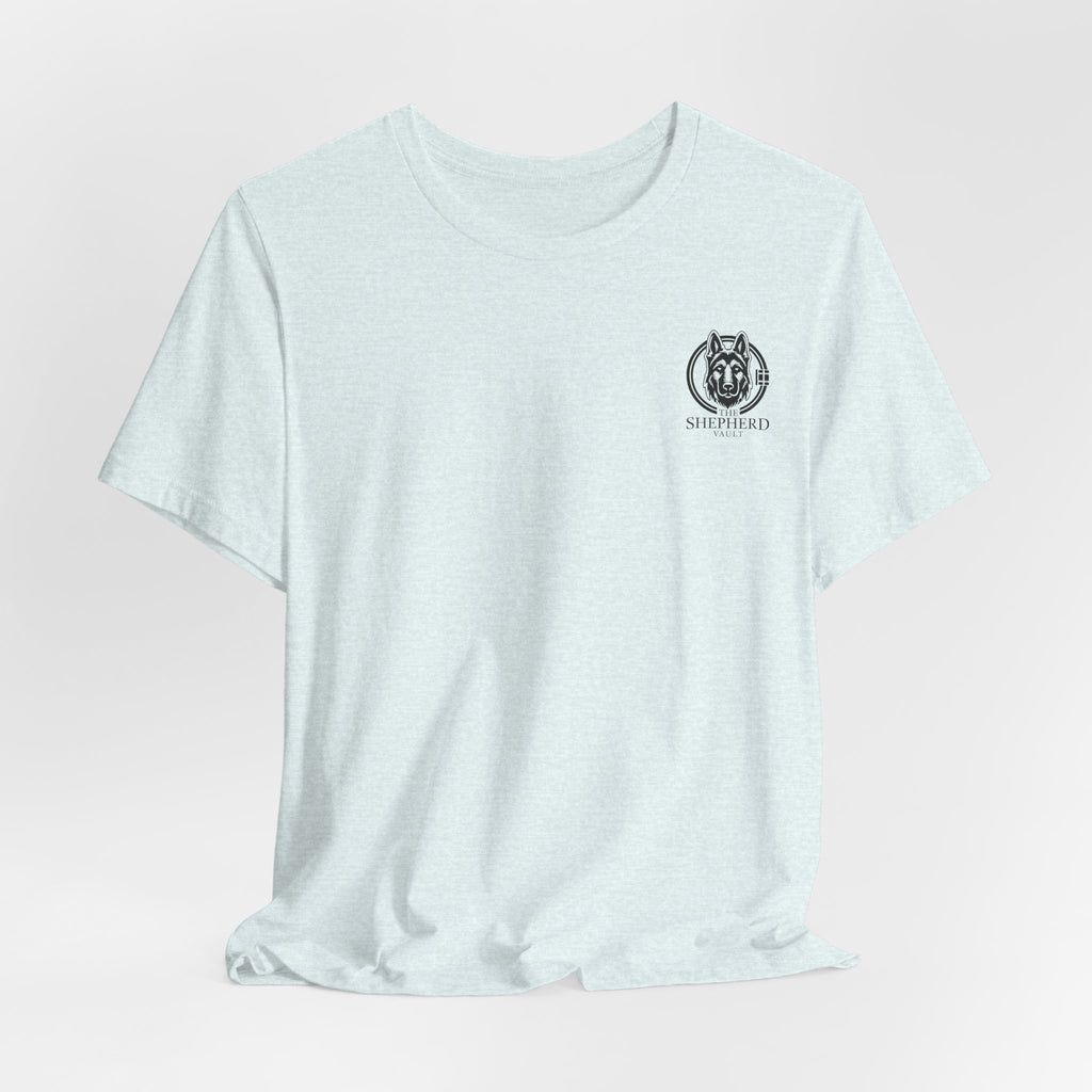 Men's Shepherd Tee | Bold Vertical 'SHEPHERD' with GSD Design