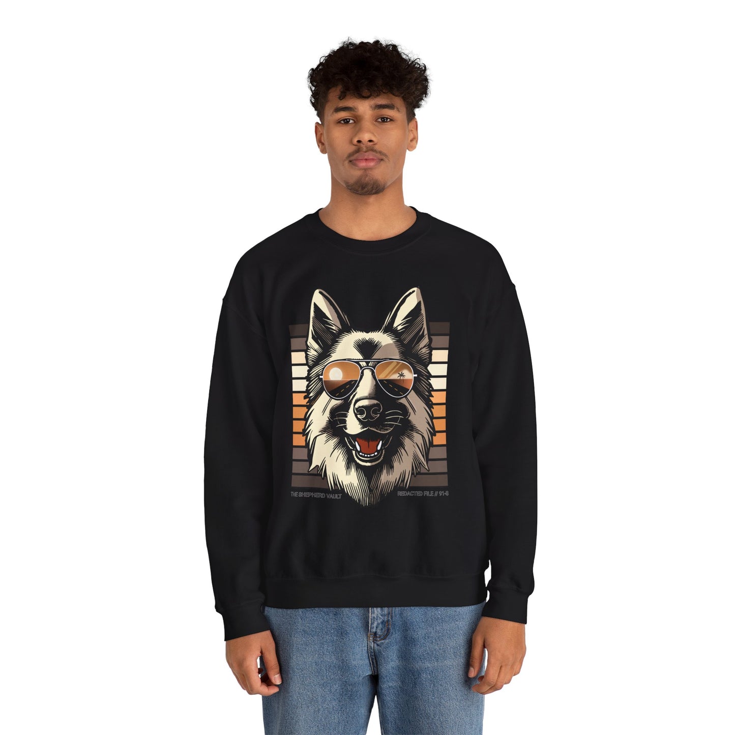 Men's Unauthorized Morale Sweatshirt | Retro Cool GSD Crewneck | Dog Lover Gift | Casual Wear